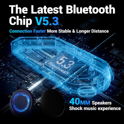 EDYELL C5 Motorcycle Helmet Bluetooth on ear Headset | Connects to 2 Phones at The Same Time Using Music & GPS | IP67 Waterproof | Supports Android & iOS | Compatible with All Helmets