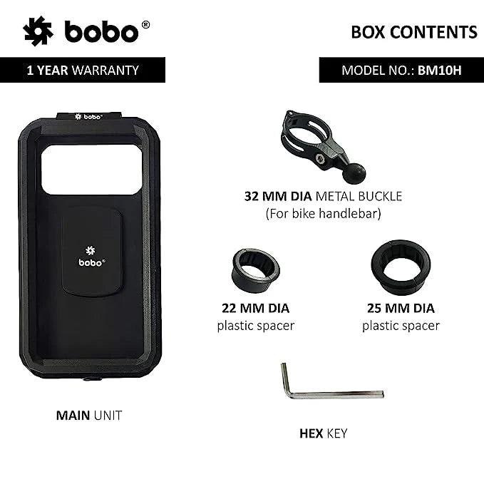 BOBO BM10H (Handle Fit) Fully Waterproof Bike / Cycle Phone Holder