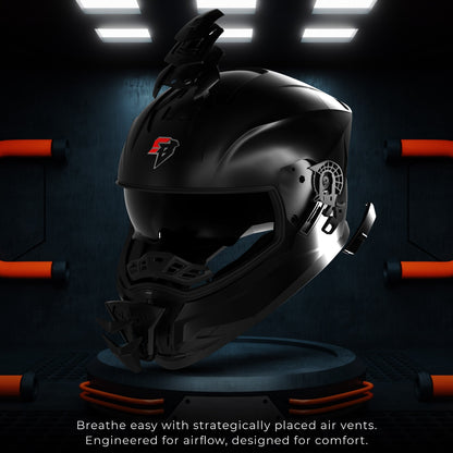 STEELBIRD SBH-57 ISS FIGHTER HELMET - GLOSSY BLACK