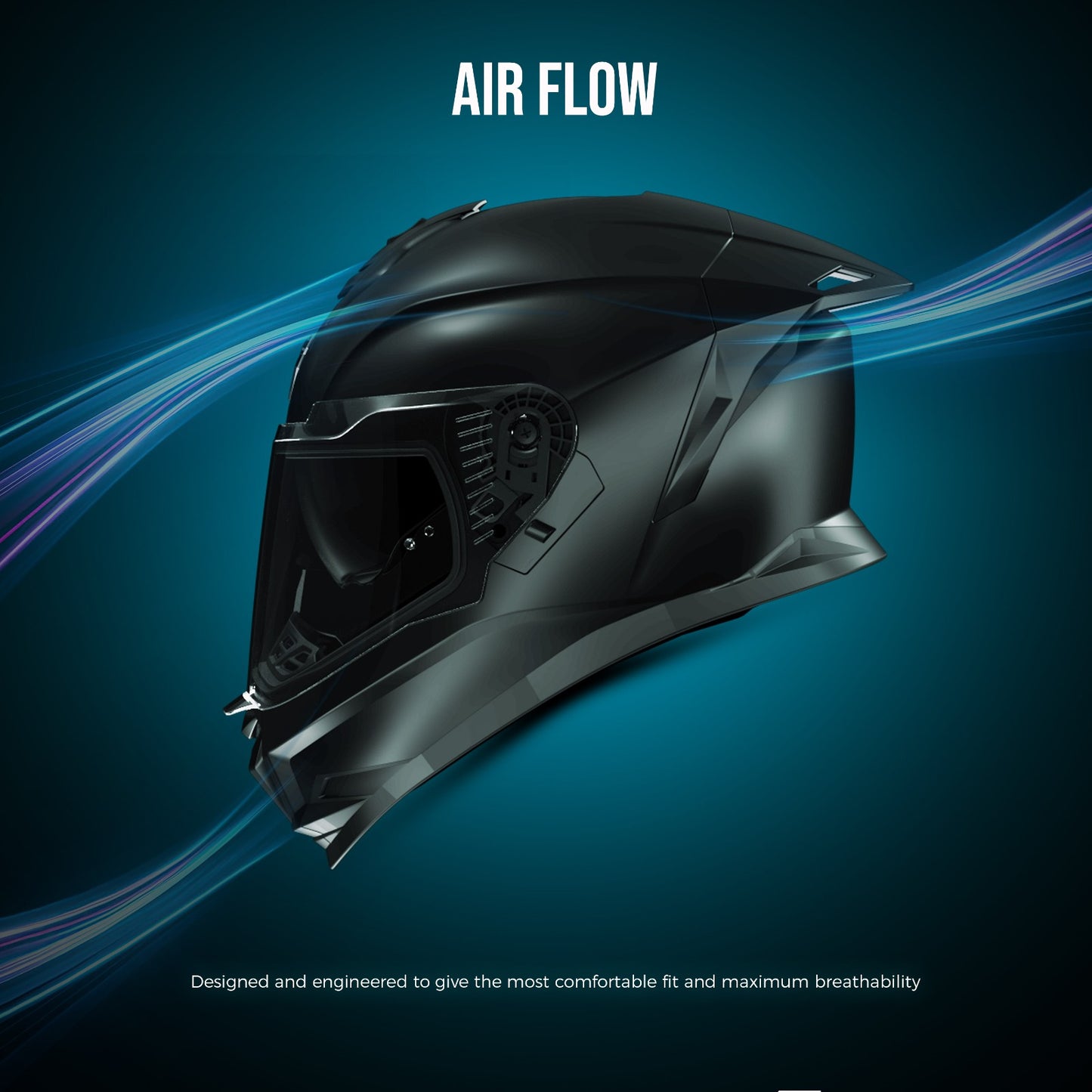 STEELBIRD SBH-57 ISS FIGHTER HELMET - GLOSSY BLACK