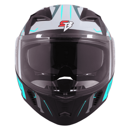 STEELBIRD SBA-20 ISS 09 HELMET - GLOSSY BLACK WITH JAZZ BLUE