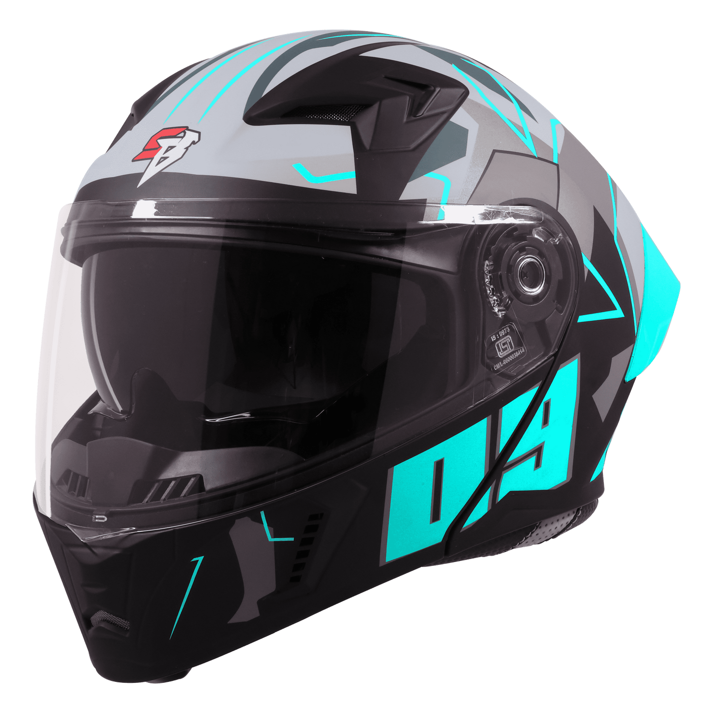 STEELBIRD SBA-20 ISS 09 HELMET - GLOSSY BLACK WITH JAZZ BLUE