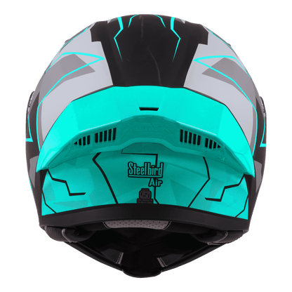 STEELBIRD SBA-20 ISS 09 HELMET - GLOSSY BLACK WITH JAZZ BLUE