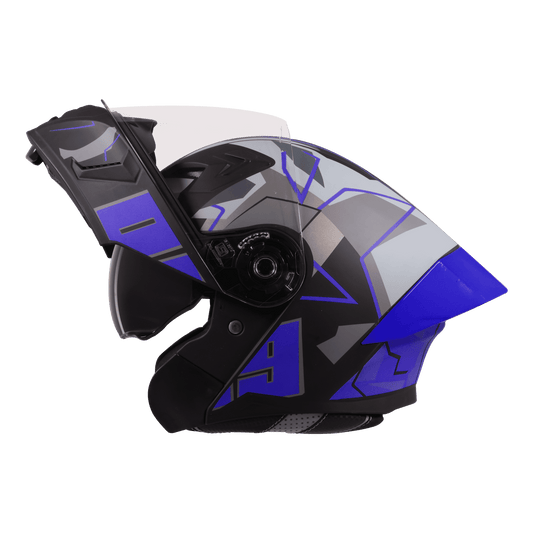 STEELBIRD SBA-20 ISS 09 HELMET - GLOSSY BLACK WITH BLUE