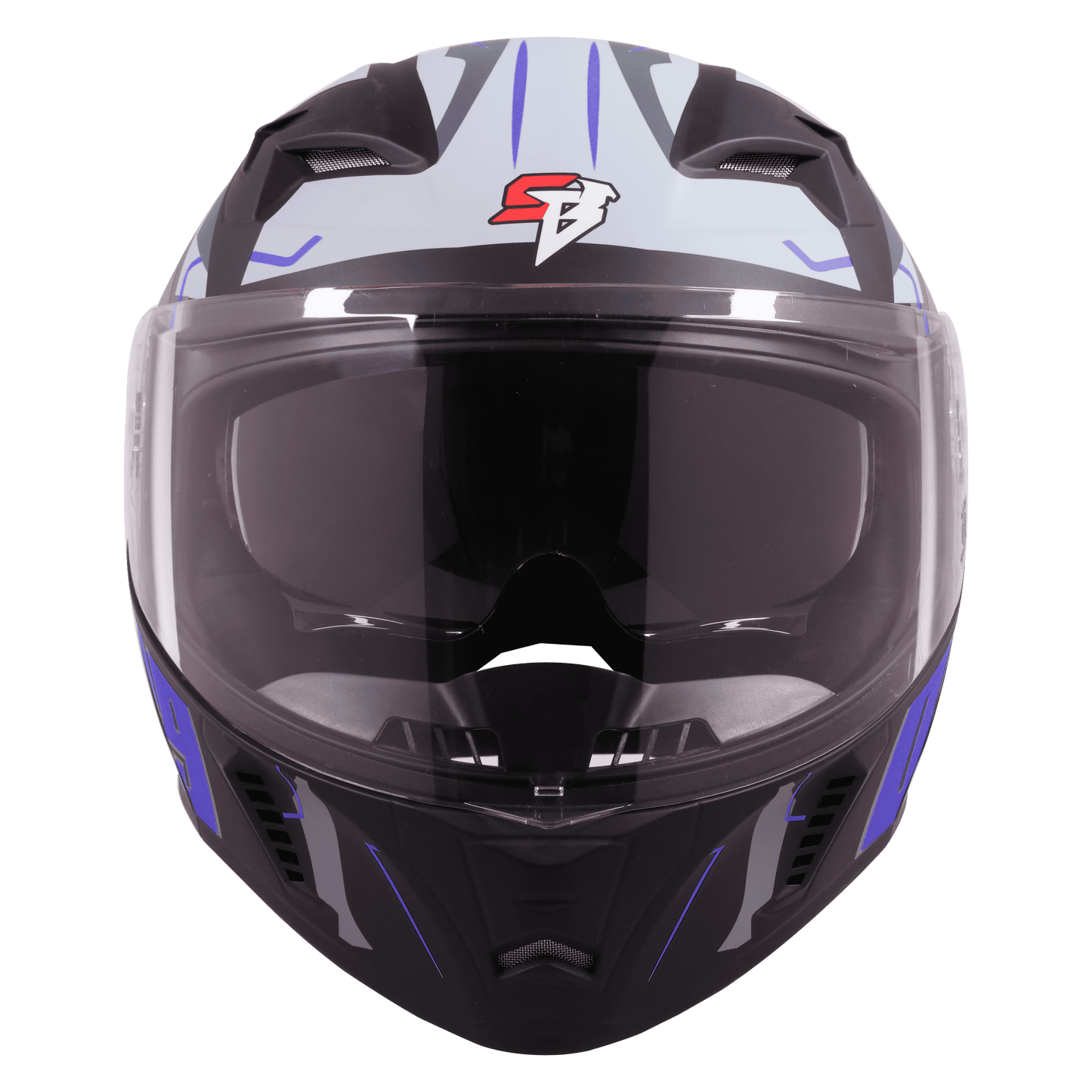 STEELBIRD SBA-20 ISS 09 HELMET - GLOSSY BLACK WITH BLUE