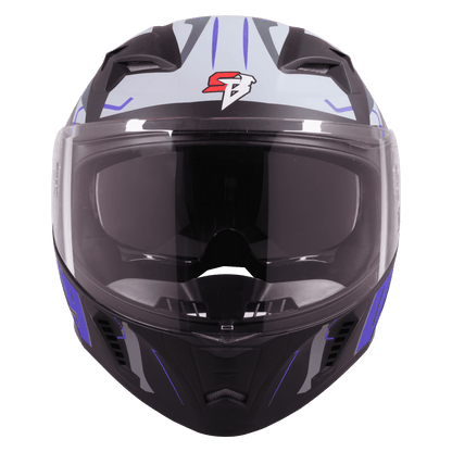 STEELBIRD SBA-20 ISS 09 HELMET - GLOSSY BLACK WITH BLUE