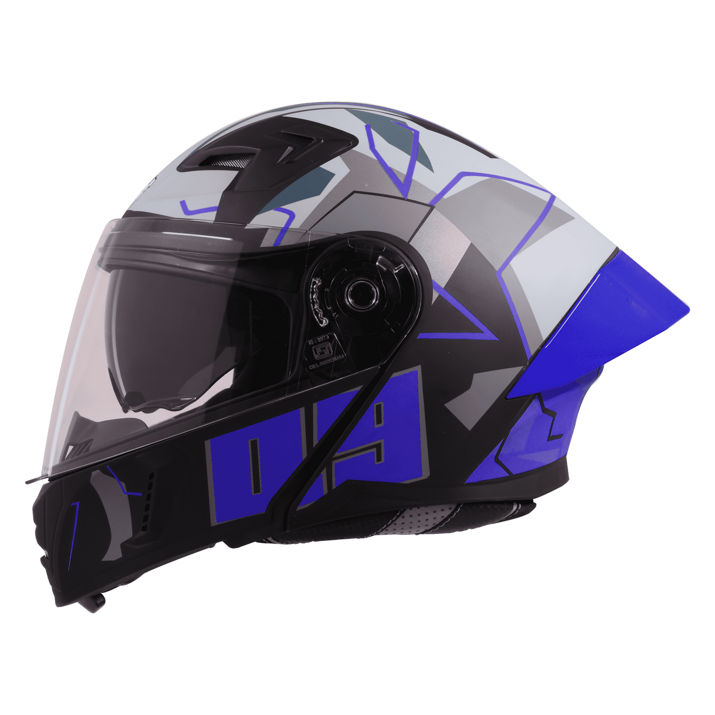 STEELBIRD SBA-20 ISS 09 HELMET - GLOSSY BLACK WITH BLUE