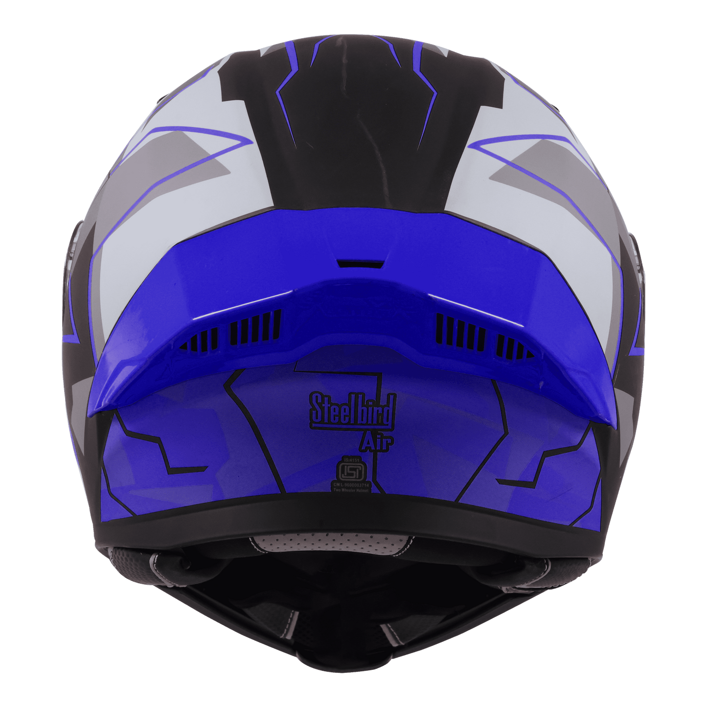 STEELBIRD SBA-20 ISS 09 HELMET - GLOSSY BLACK WITH BLUE