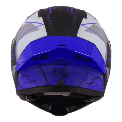 STEELBIRD SBA-20 ISS 09 HELMET - GLOSSY BLACK WITH BLUE