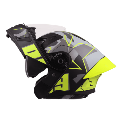 STEELBIRD SBA-20 ISS 09 HELMET - GLOSSY BLACK WITH NEON