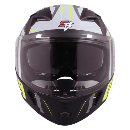 STEELBIRD SBA-20 ISS 09 HELMET - GLOSSY BLACK WITH NEON