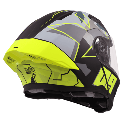 STEELBIRD SBA-20 ISS 09 HELMET - GLOSSY BLACK WITH NEON