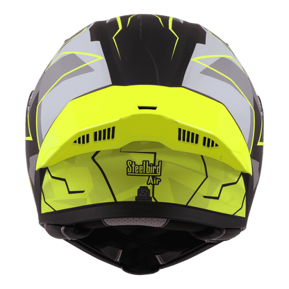 STEELBIRD SBA-20 ISS 09 HELMET - GLOSSY BLACK WITH NEON