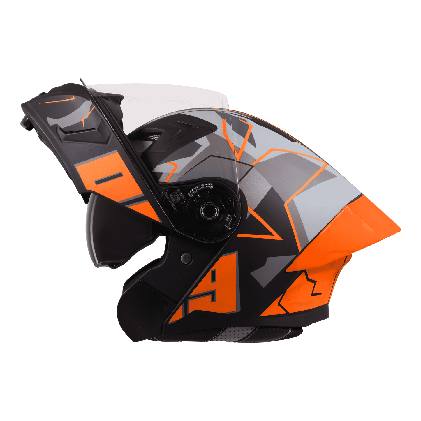STEELBIRD SBA-20 ISS 09 HELMET - GLOSSY BLACK WITH ORANGE