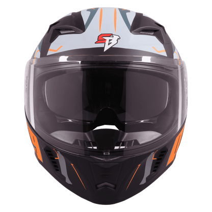 STEELBIRD SBA-20 ISS 09 HELMET - GLOSSY BLACK WITH ORANGE
