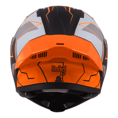 STEELBIRD SBA-20 ISS 09 HELMET - GLOSSY BLACK WITH ORANGE