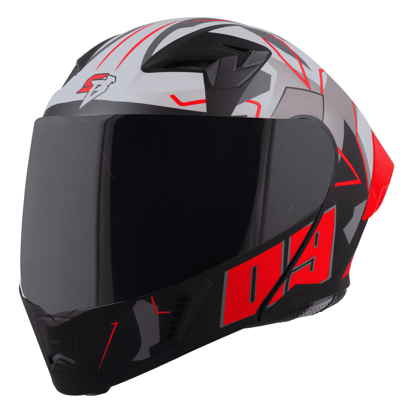 STEELBIRD SBA-20 ISS 09 HELMET - GLOSSY BLACK WITH RED