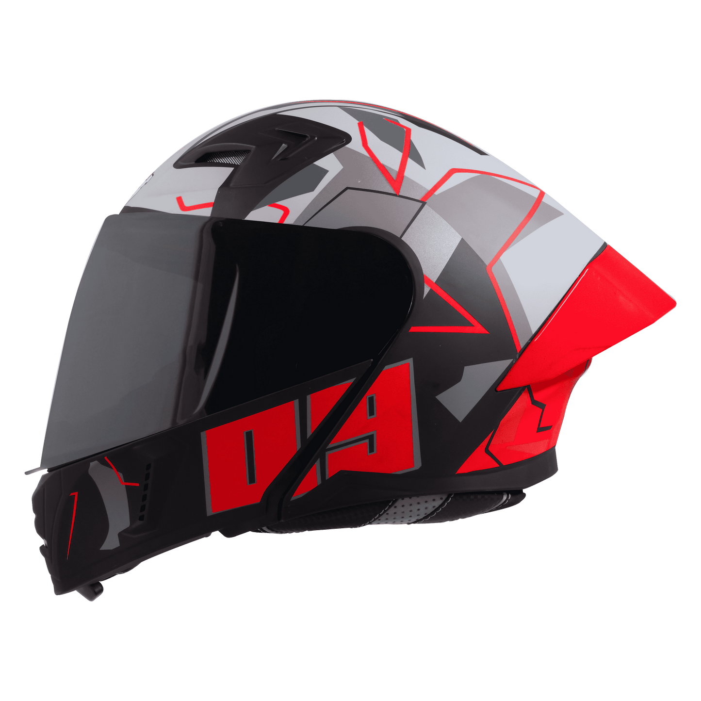 STEELBIRD SBA-20 ISS 09 HELMET - GLOSSY BLACK WITH RED
