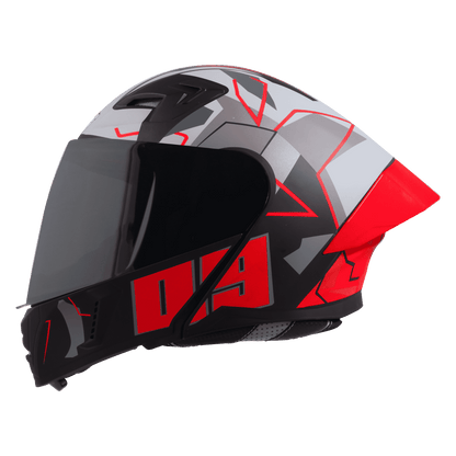 STEELBIRD SBA-20 ISS 09 HELMET - GLOSSY BLACK WITH RED