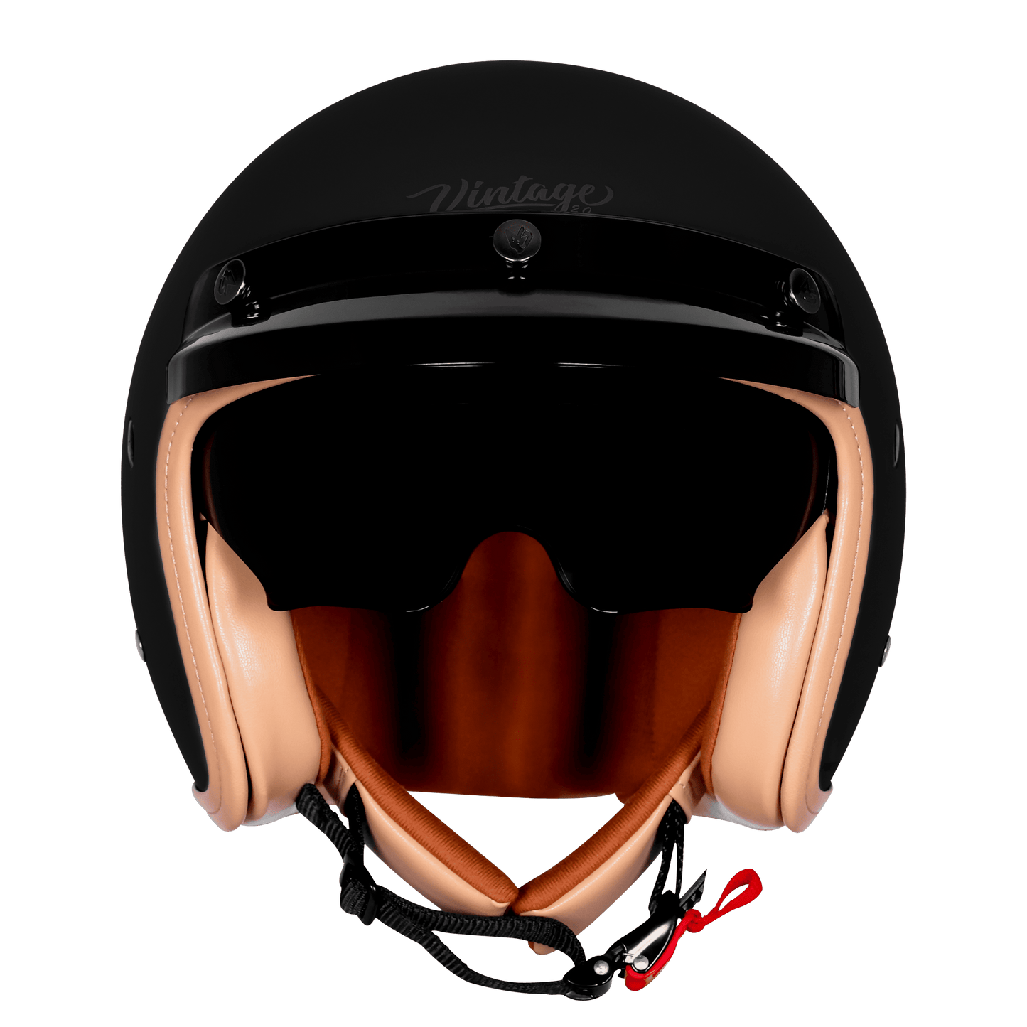 STEELBIRD SBH-68 ISS VINTAGE DOT 2.O HELMET - GLOSSY/MATT BLACK