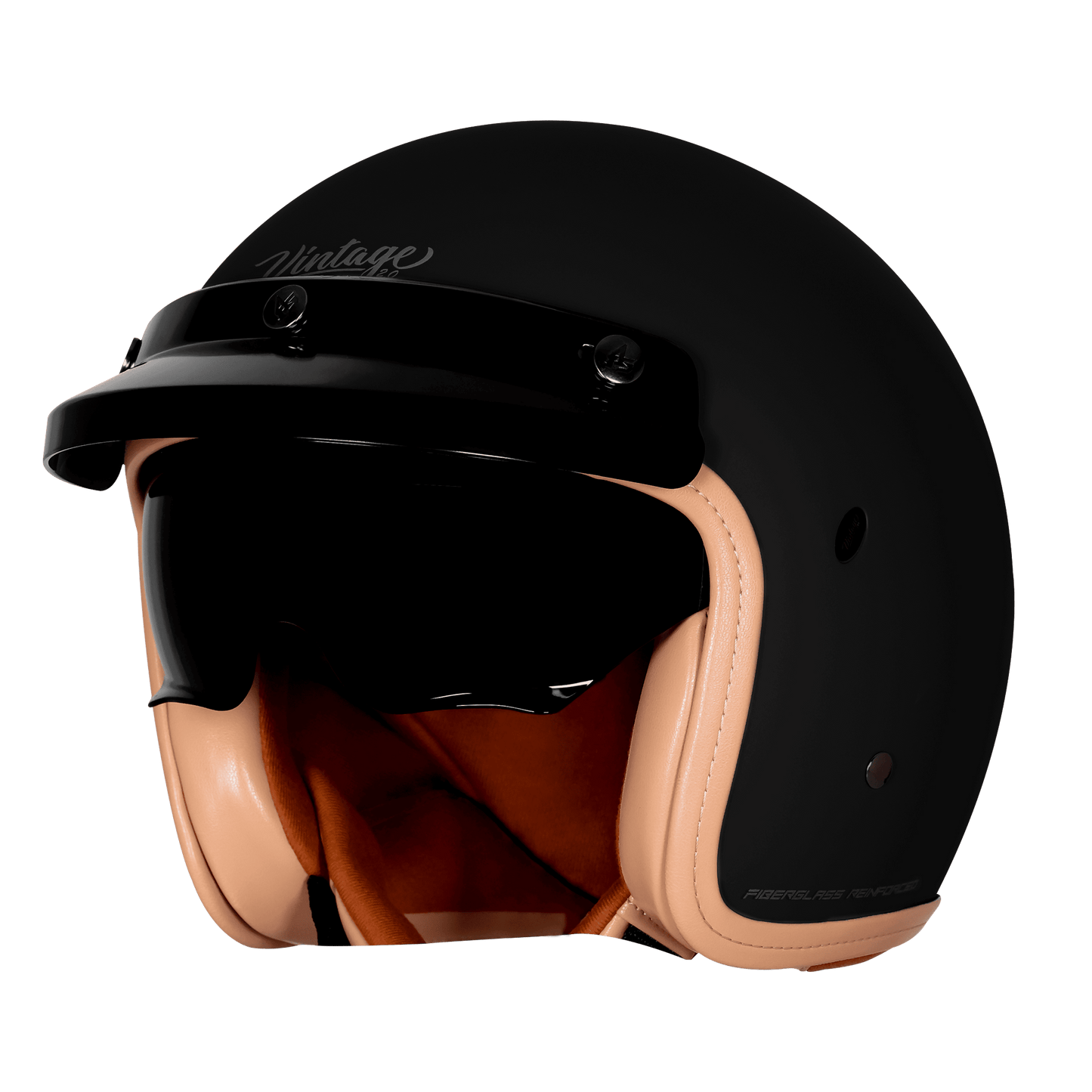 STEELBIRD SBH-68 ISS VINTAGE DOT 2.O HELMET - GLOSSY/MATT BLACK