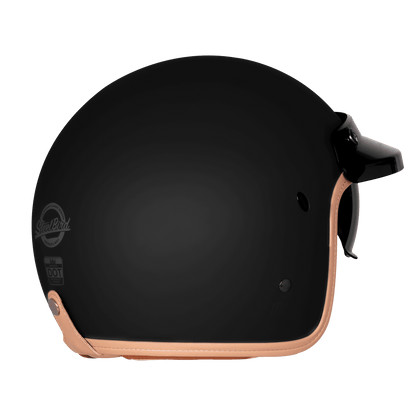 STEELBIRD SBH-68 ISS VINTAGE DOT 2.O HELMET - GLOSSY/MATT BLACK