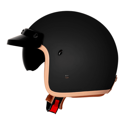 STEELBIRD SBH-68 ISS VINTAGE DOT 2.O HELMET - GLOSSY/MATT BLACK
