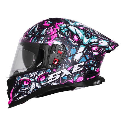 STEELBIRD SBH-61 ISS SXE SP1 HELMET - GLOSSY BLACK WITH PURPLE