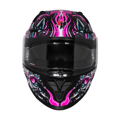 STEELBIRD SBH-61 ISS SXE SP1 HELMET - GLOSSY BLACK WITH PURPLE