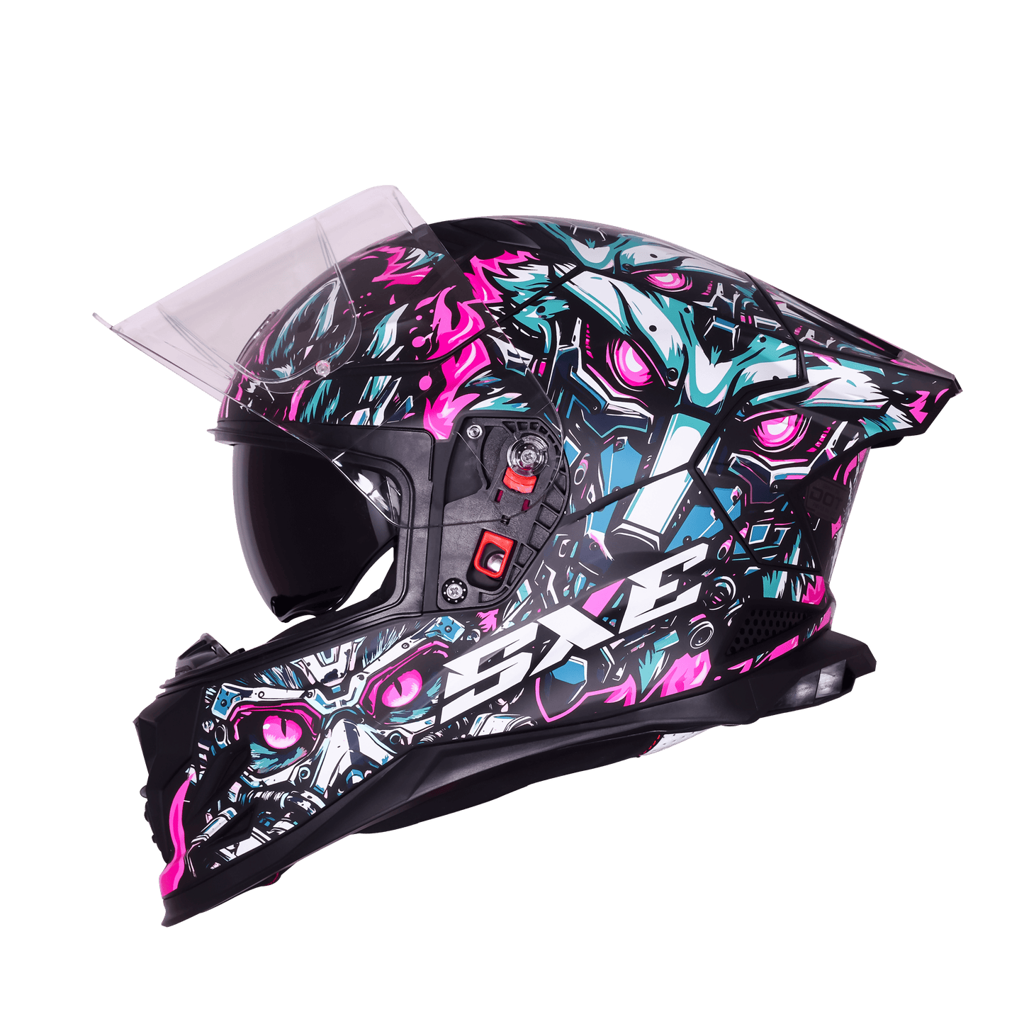 STEELBIRD SBH-61 ISS SXE SP1 HELMET - GLOSSY BLACK WITH PURPLE