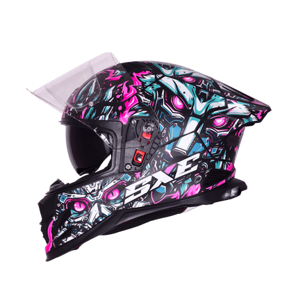STEELBIRD SBH-61 ISS SXE SP1 HELMET - GLOSSY BLACK WITH PURPLE