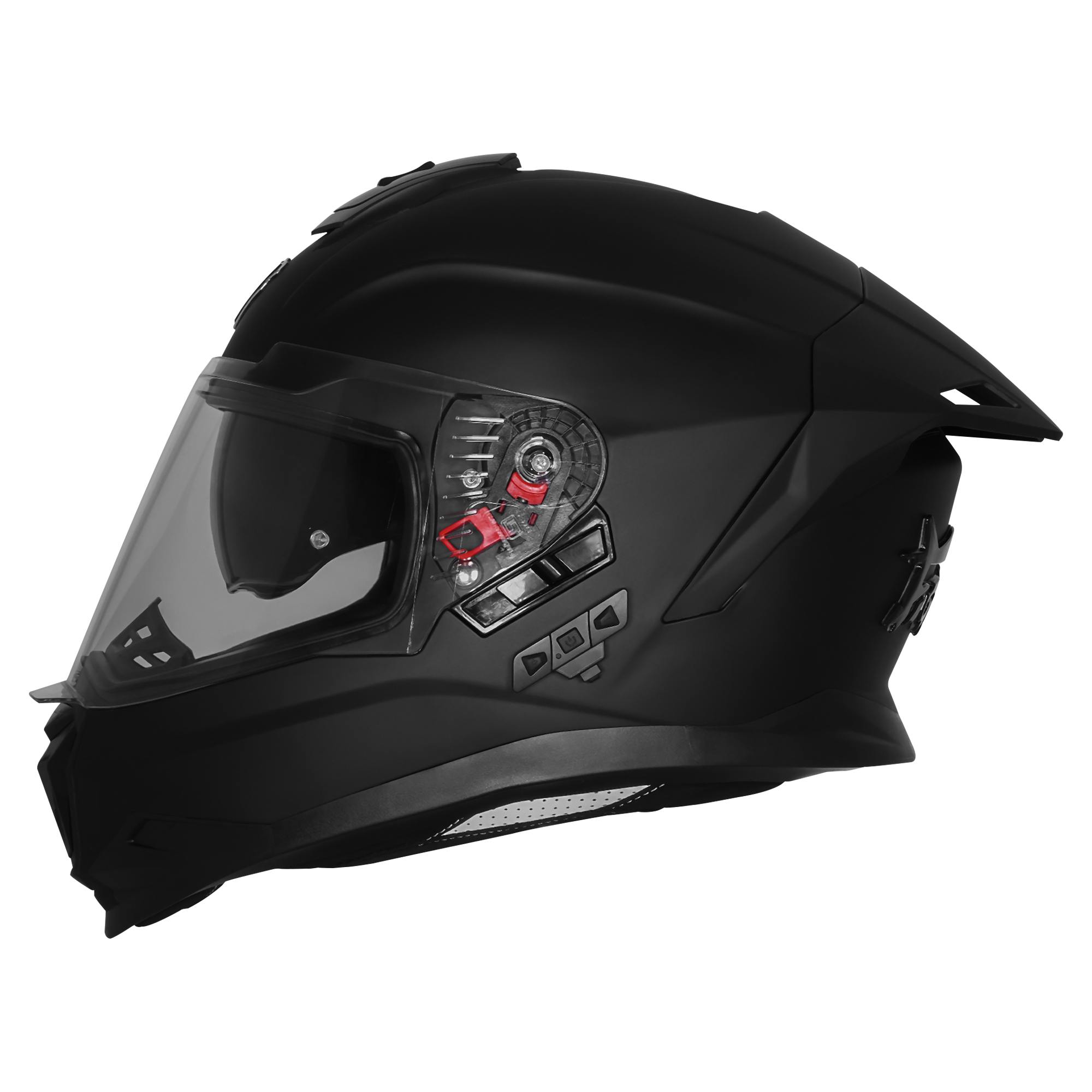 STEELBIRD SBH-57 ISS BT FIGHTER BASS X HELMET - GLOSSY BLACK