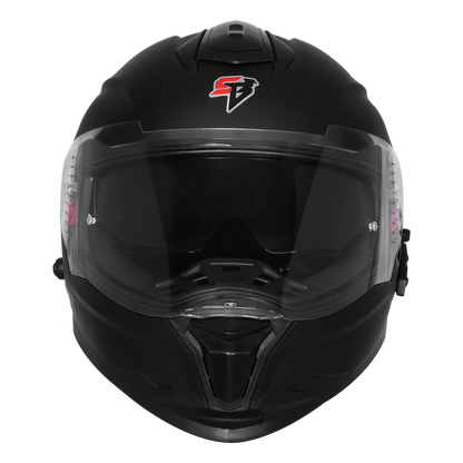 STEELBIRD SBH-57 ISS BT FIGHTER BASS X HELMET - GLOSSY BLACK