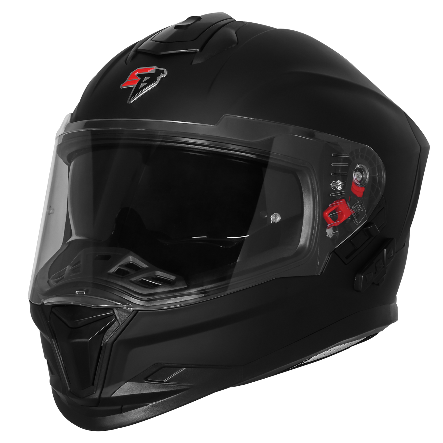 STEELBIRD SBH-57 ISS BT FIGHTER BASS X HELMET - GLOSSY BLACK