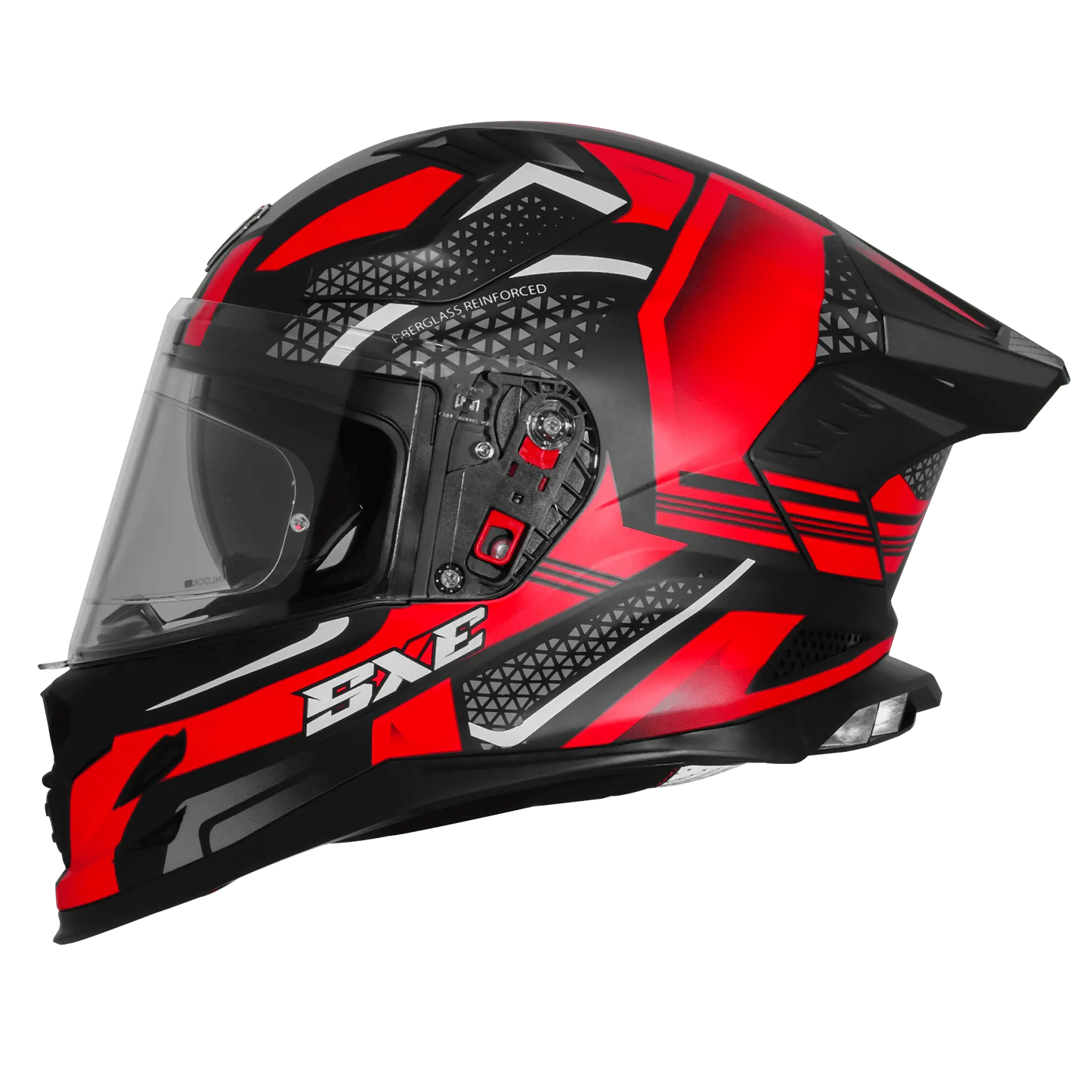 STEELBIRD SBH-61 ISS SXE SP3 HELMET - GLOSSY BLACK WITH RED