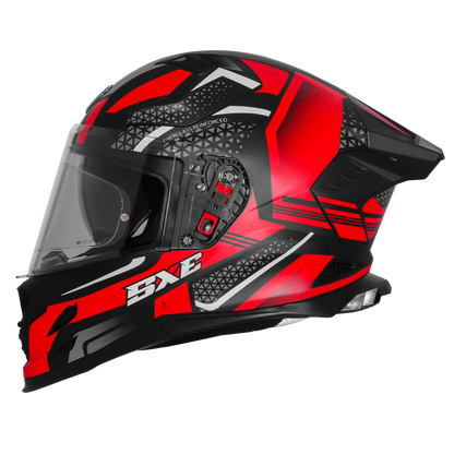 STEELBIRD SBH-61 ISS SXE SP3 HELMET - GLOSSY BLACK WITH RED