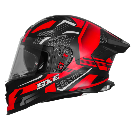 STEELBIRD SBH-61 ISS SXE SP3 HELMET - GLOSSY BLACK WITH RED