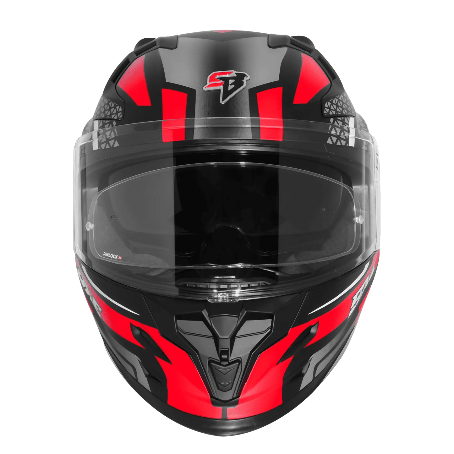 STEELBIRD SBH-61 ISS SXE SP3 HELMET - GLOSSY BLACK WITH RED
