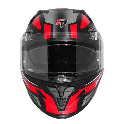 STEELBIRD SBH-61 ISS SXE SP3 HELMET - GLOSSY BLACK WITH RED