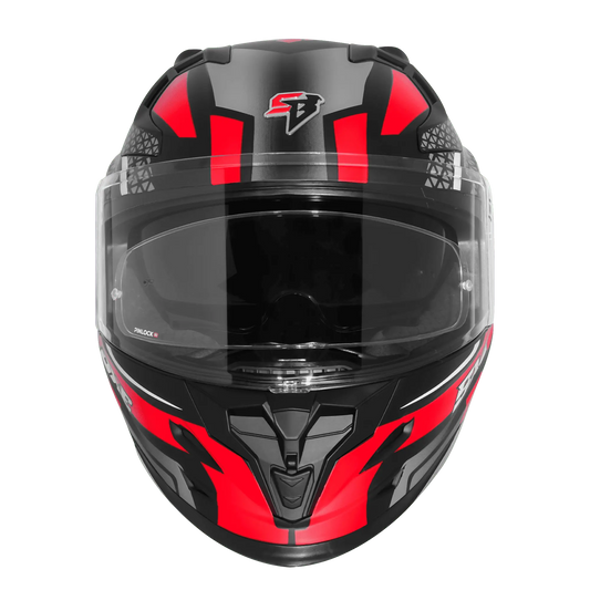 STEELBIRD SBH-61 ISS SXE SP3 HELMET - GLOSSY BLACK WITH RED