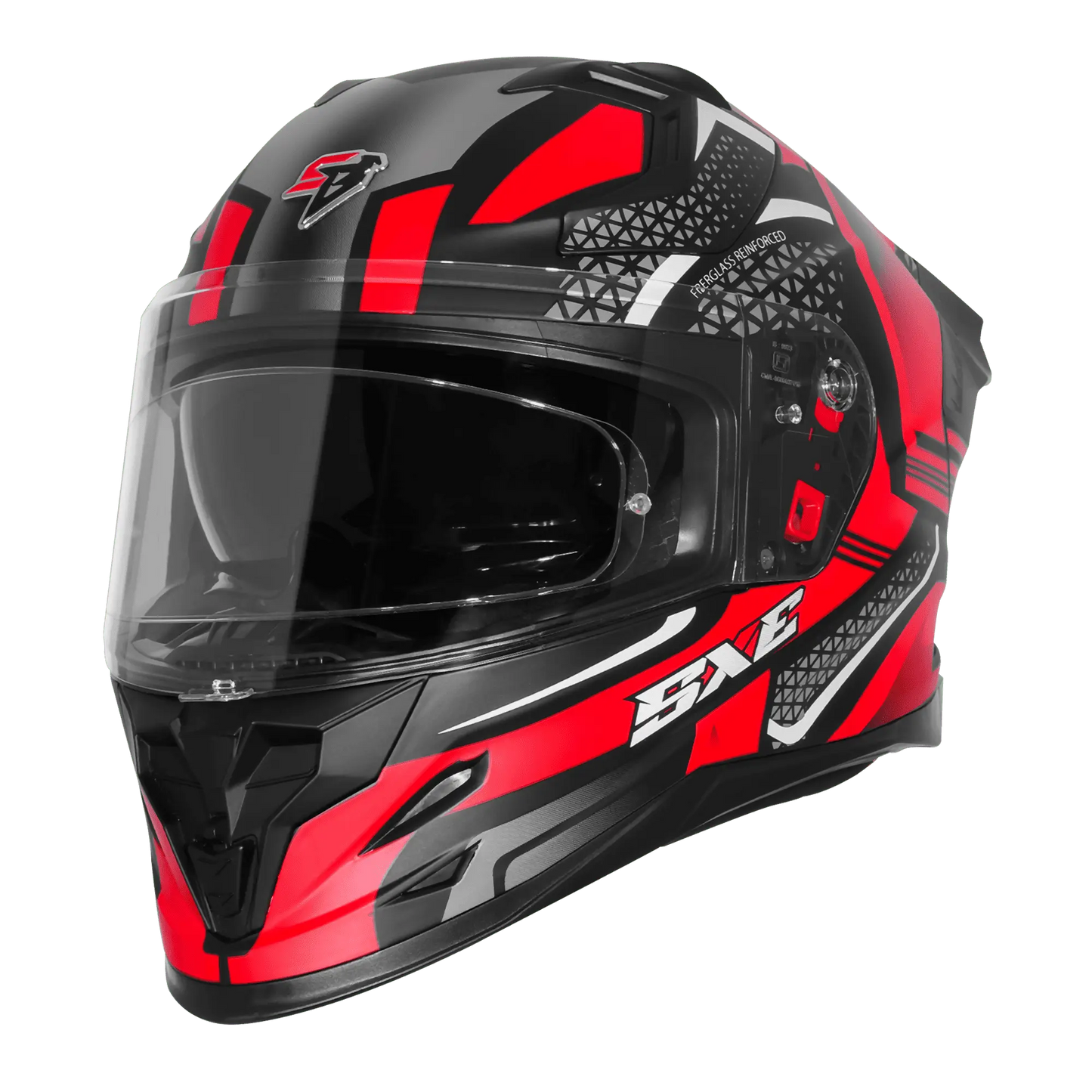 STEELBIRD SBH-61 ISS SXE SP3 HELMET - GLOSSY BLACK WITH RED