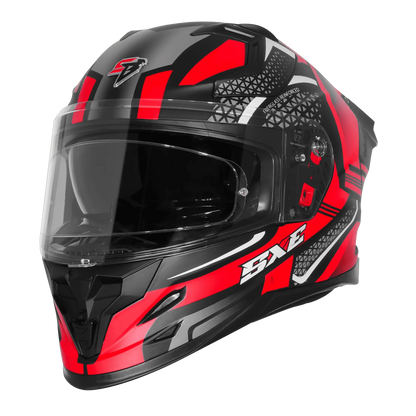STEELBIRD SBH-61 ISS SXE SP3 HELMET - GLOSSY BLACK WITH RED