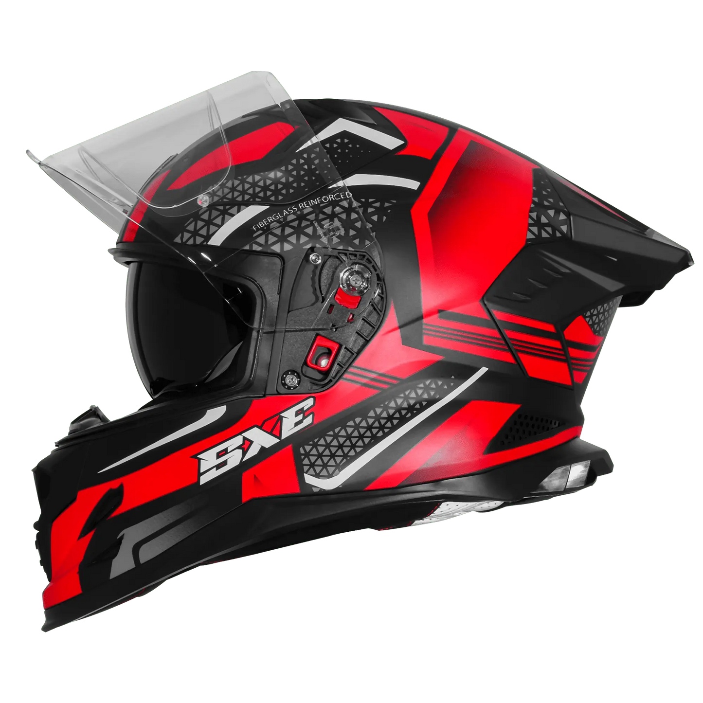 STEELBIRD SBH-61 ISS SXE SP3 HELMET - GLOSSY BLACK WITH RED