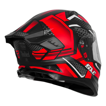 STEELBIRD SBH-61 ISS SXE SP3 HELMET - GLOSSY BLACK WITH RED
