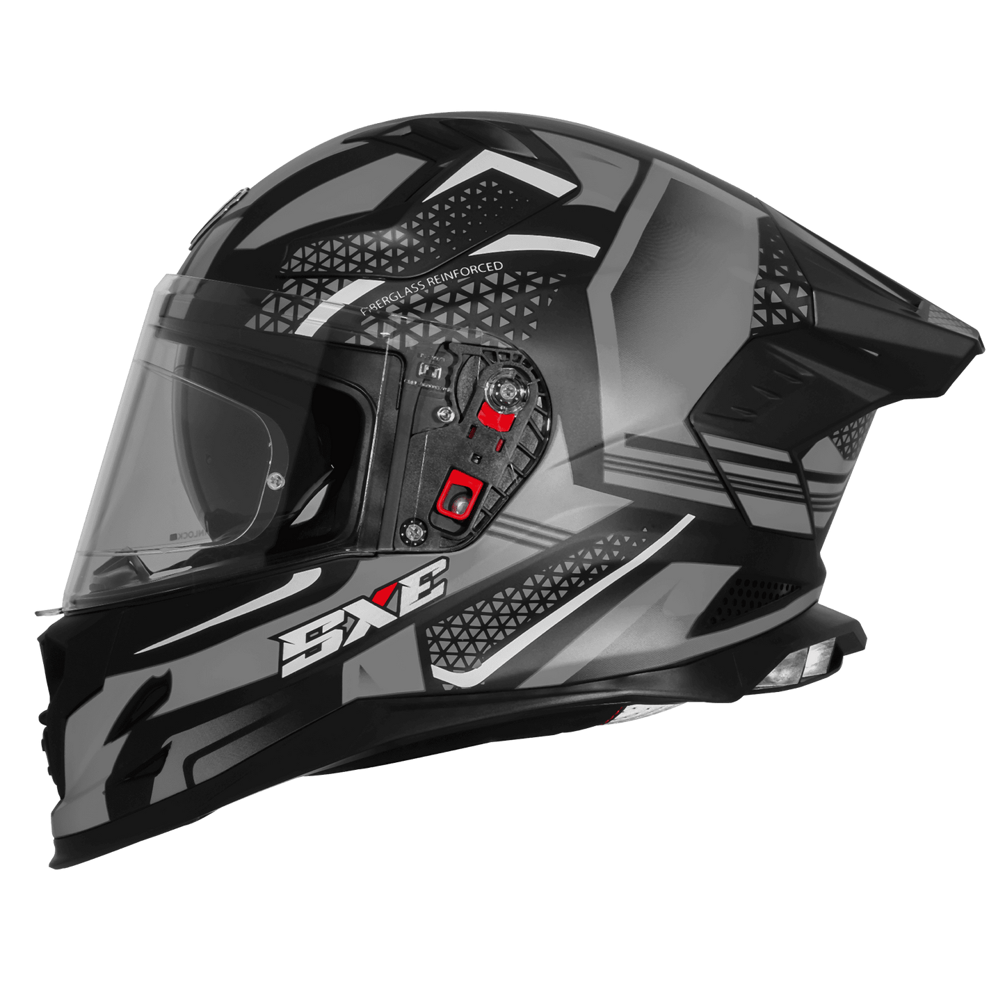 STEELBIRD SBH-61 ISS SXE SP3 HELMET - GLOSSY BLACK WITH GREY