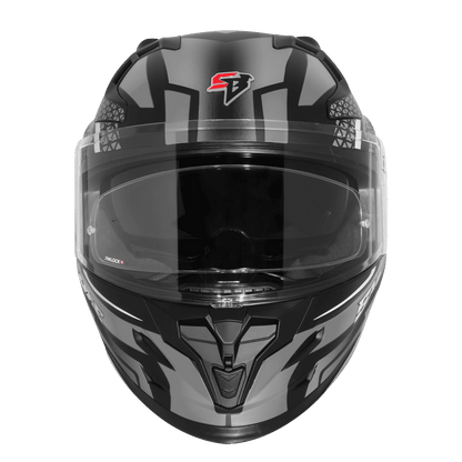 STEELBIRD SBH-61 ISS SXE SP3 HELMET - GLOSSY BLACK WITH GREY