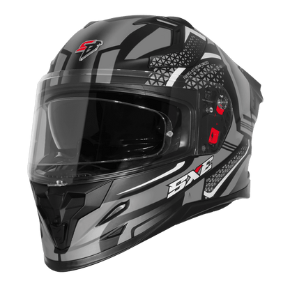 STEELBIRD SBH-61 ISS SXE SP3 HELMET - GLOSSY BLACK WITH GREY