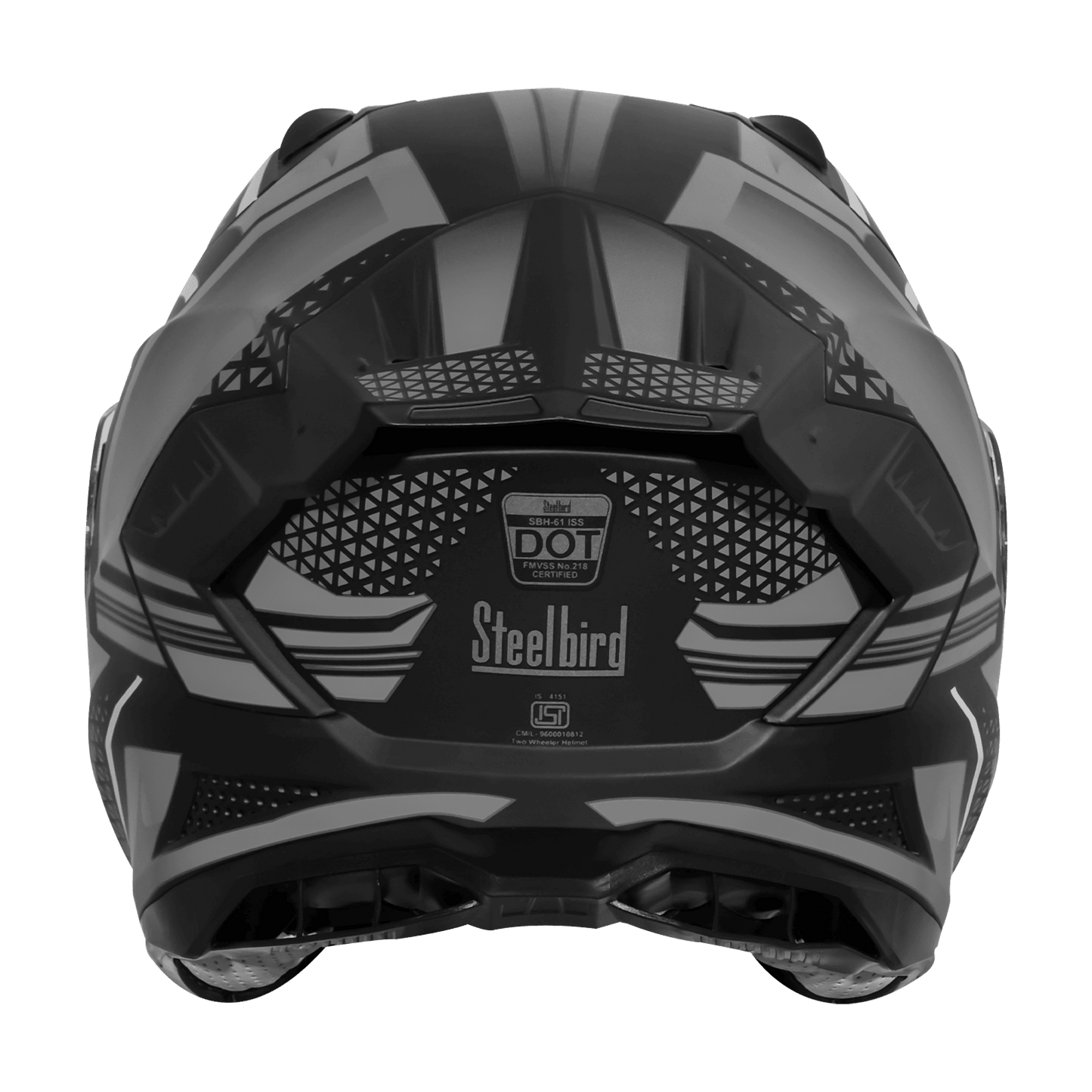 STEELBIRD SBH-61 ISS SXE SP3 HELMET - GLOSSY BLACK WITH GREY