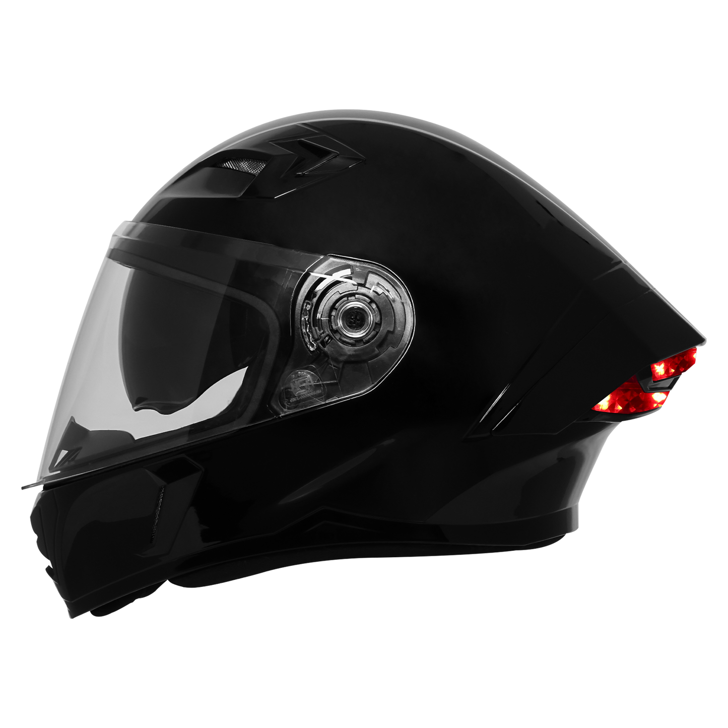 STEELBIRD SBA-11 ISS Dual Visor with Red Light Helmet - Glossy Black