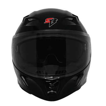 STEELBIRD SBA-11 ISS Dual Visor with Red Light Helmet - Glossy Black